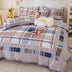 Country Style Plaid Brushed Duvet Cover Bed Sheet Set