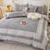 Country Style Plaid Brushed Duvet Cover Bed Sheet Set