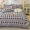 Country Style Plaid Brushed Duvet Cover Bed Sheet Set