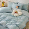 Country Style Plaid Brushed Duvet Cover Bed Sheet Set