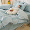 Country Style Plaid Brushed Duvet Cover Bed Sheet Set