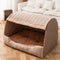 Cozy Cabin Portable Semi-Enclosed Dog Bed with Roof Warming And Durable