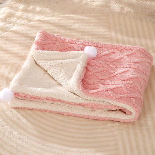 Manta de perros y gatos antiestáticos acogedores de doble cara con almohada de soporte para el cuello