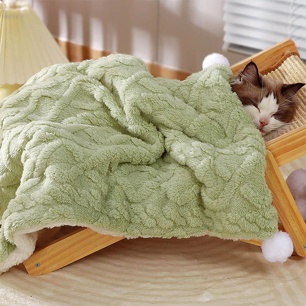 Manta de perros y gatos antiestáticos acogedores de doble cara con almohada de soporte para el cuello