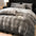 Elegante Faux Rabbit Fur Milk Velvet Conjunto de sábana acogedora de doble cara