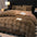 Elegante Faux Rabbit Fur Milk Velvet Conjunto de sábana acogedora de doble cara
