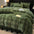 Elegante Faux Rabbit Fur Milk Velvet Conjunto de sábana acogedora de doble cara