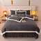Floral Quilted Cozy Thickened Milk Fleece Bed Skirt Set