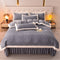 Floral Quilted Cozy Thickened Milk Fleece Bed Skirt Set