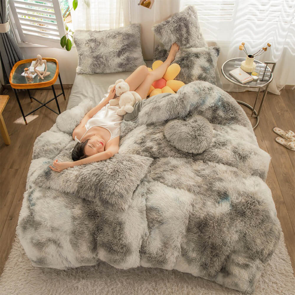 Moda de gradiente Long Fehip Set de cama tibia