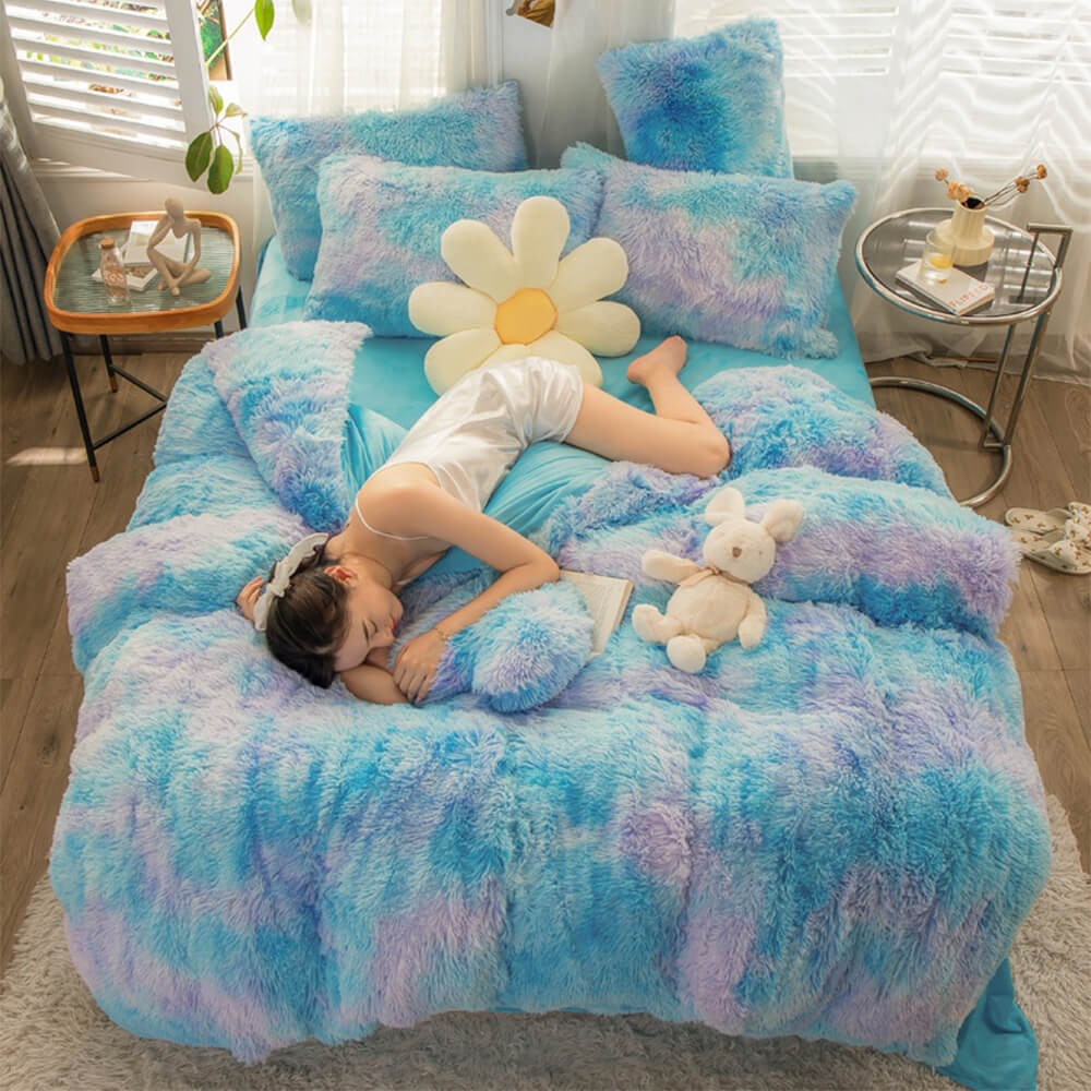 Moda de gradiente Long Fehip Set de cama tibia