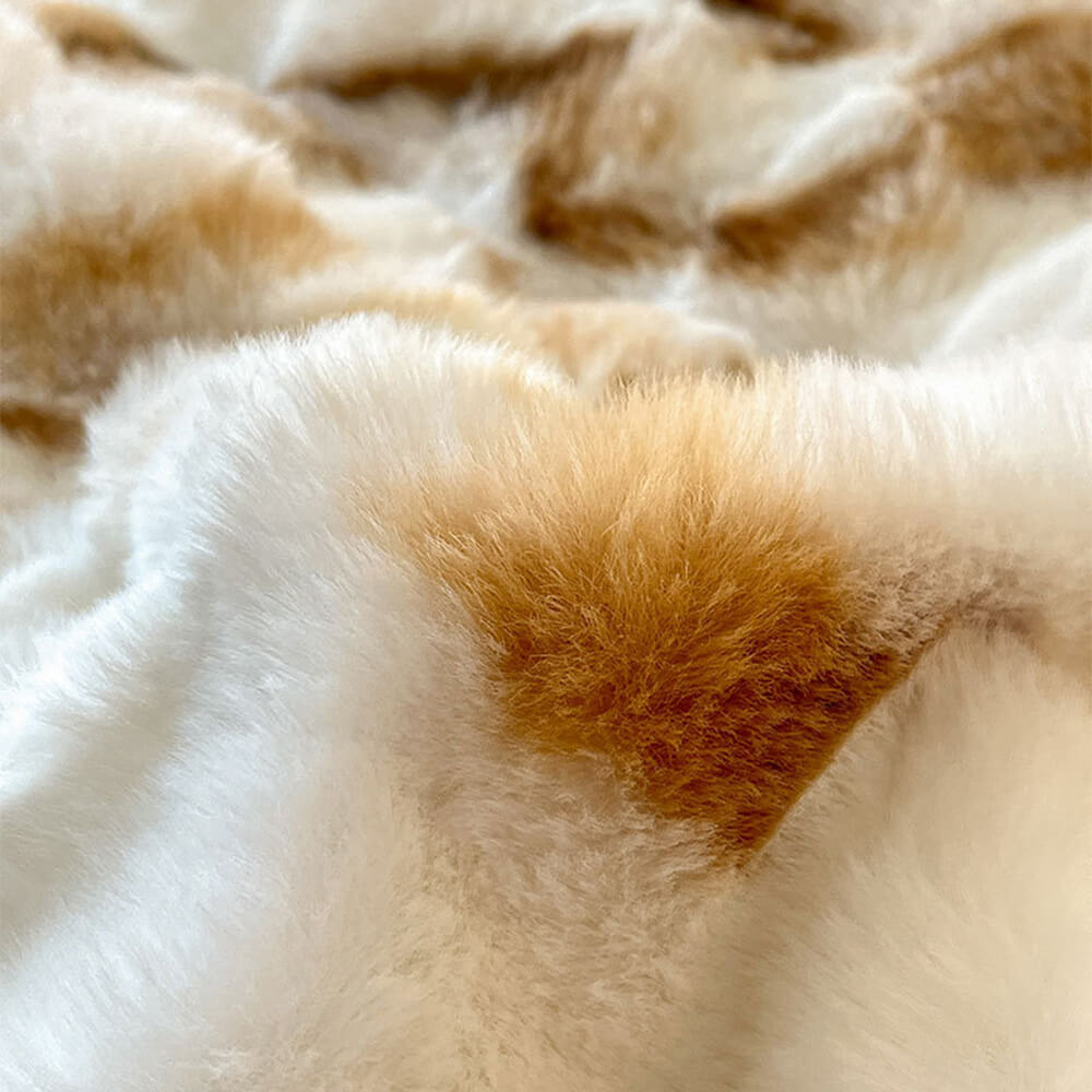 Ensemble de draps en fausse fourrure de lapin gonflé et dégradé