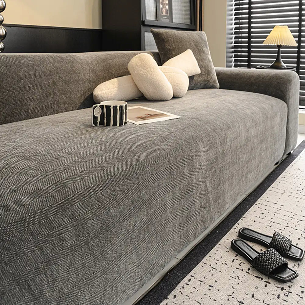 Herringbone Full Coverage Comfortable Scratch-Resistant Sofa Protection Magic Couch Cover