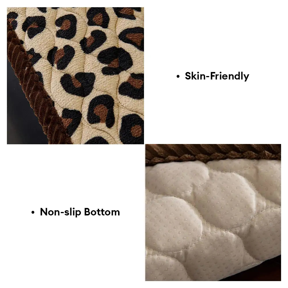 Leopard Print Plush Quilted Couch Cover