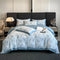Light-Luxe Botanical Print Cooling Silky Duvet Cover Bed Sheet Set