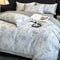 Light-Luxe Botanical Print Cooling Silky Duvet Cover Bed Sheet Set