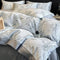 Light-Luxe Botanical Print Cooling Silky Duvet Cover Bed Sheet Set
