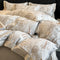 Light-Luxe Botanical Print Cooling Silky Duvet Cover Bed Sheet Set