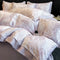 Light-Luxe Botanical Print Cooling Silky Duvet Cover Bed Sheet Set