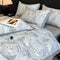 Light-Luxe Botanical Print Cooling Silky Duvet Cover Bed Sheet Set