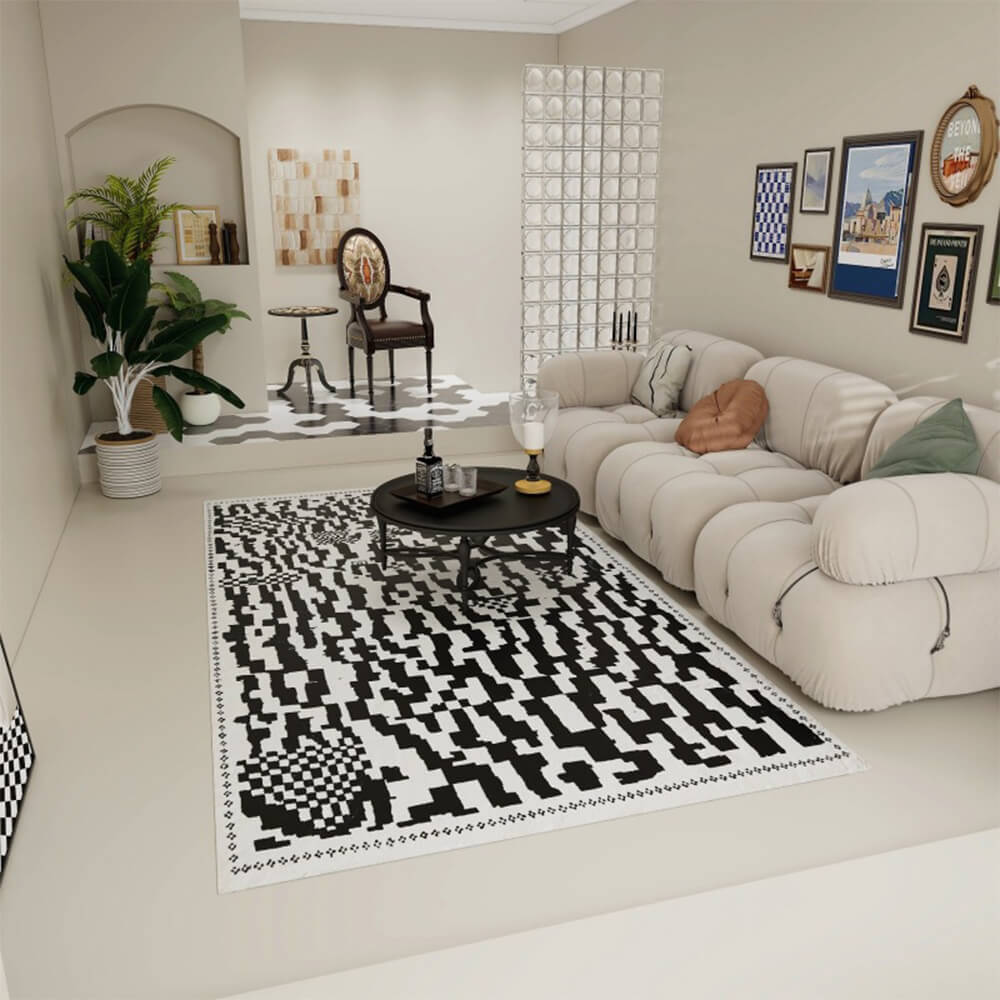 Alfombra de sala de estar minimalista moderna alfombra suave y elegante
