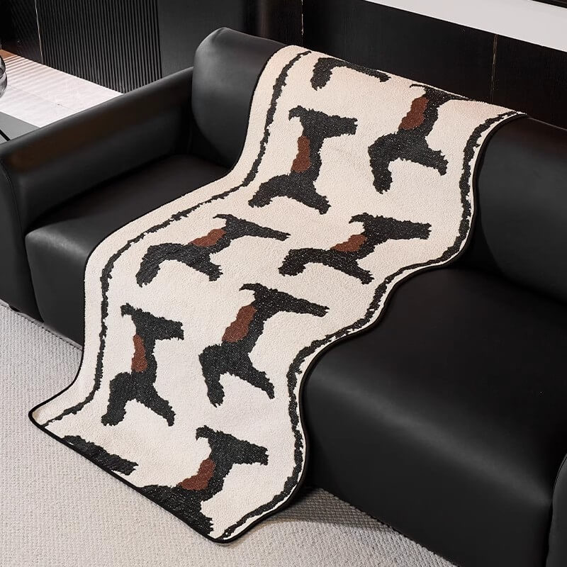 Modern Short Fleece Sofa Protection Irregular Non-slip Couch Cover