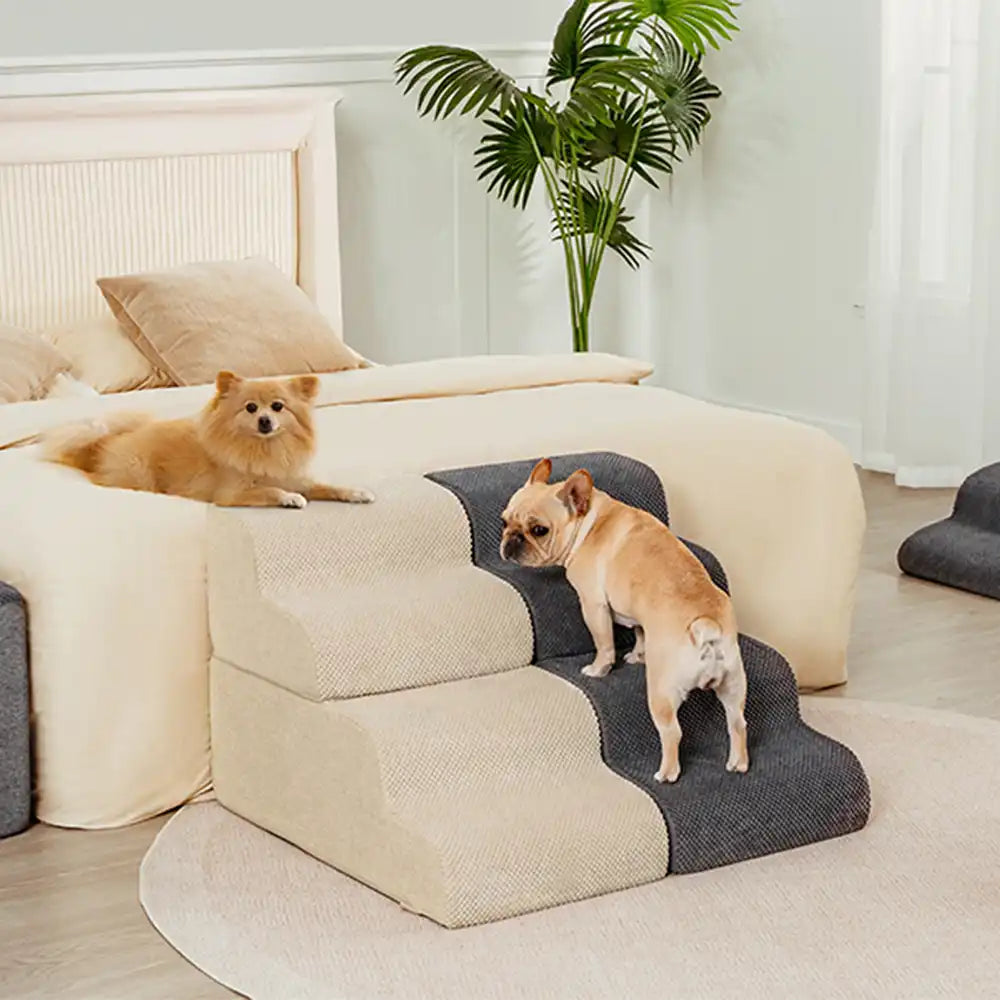 Modular Stackable Foam Ramp Anti-Slip Dog Stairs for Small & Senior Dogs