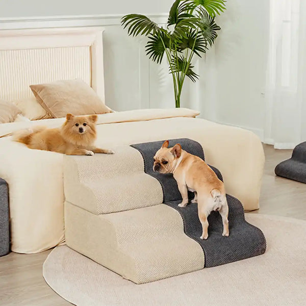 Modular Stackable Foam Ramp Anti-Slip Dog Stairs for Small & Senior Dogs