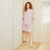 Eco-friendly Pet Hair Resistant Pure Color Crew Neck Short Sleeve Couples Pajama Set