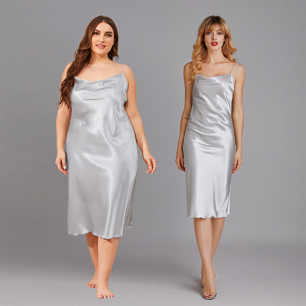Camisón de seda de lujo de lujo de las mujeres suaves y suaves
