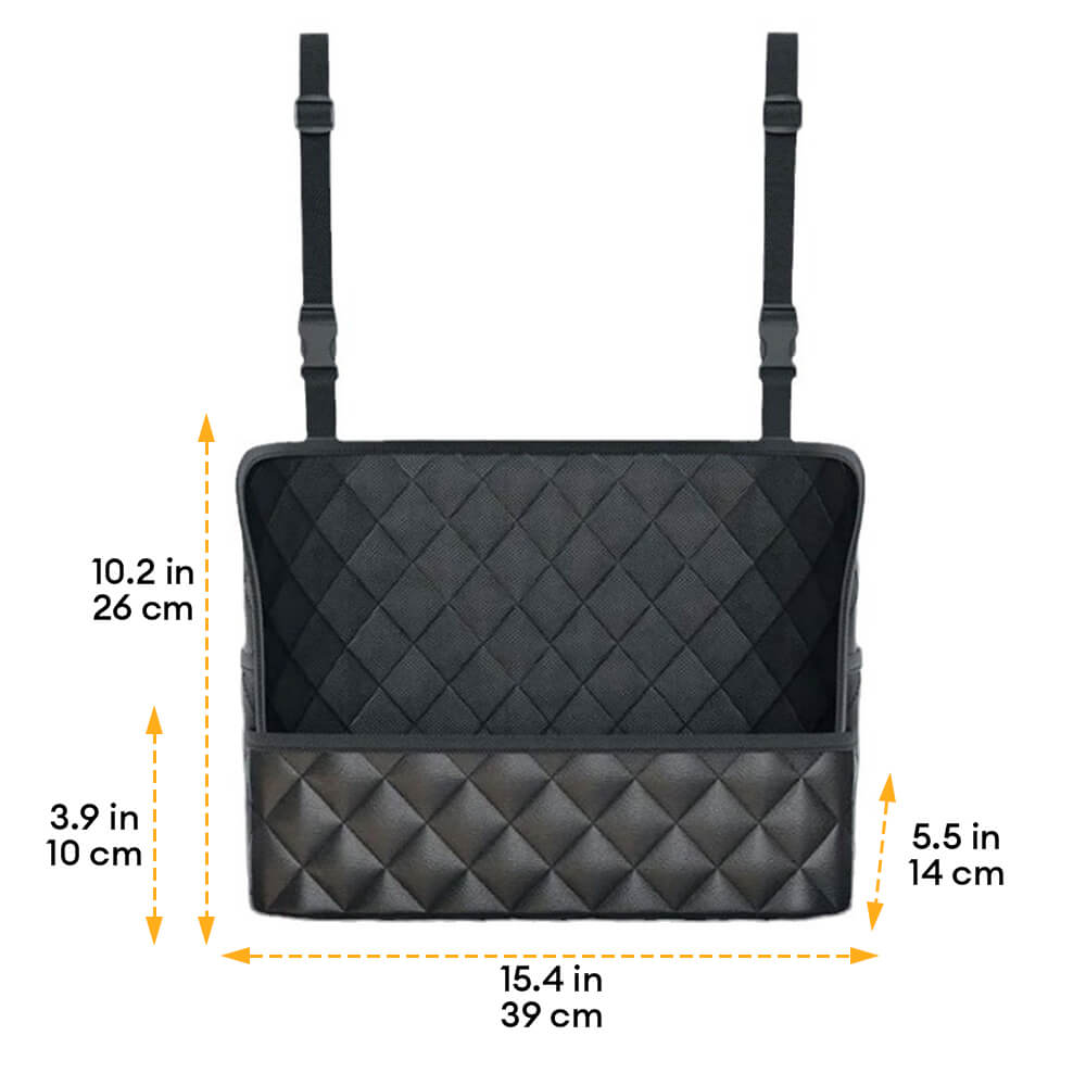 Bolsa de almacenamiento de espacio para el asiento del asiento del automóvil de diamantes acolchados: mantenga sus elementos esenciales a mano