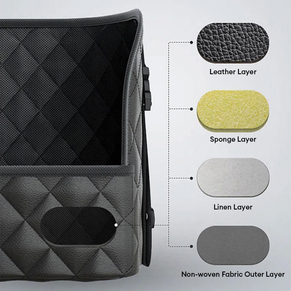 Bolsa de almacenamiento de espacio para el asiento del asiento del automóvil de diamantes acolchados: mantenga sus elementos esenciales a mano