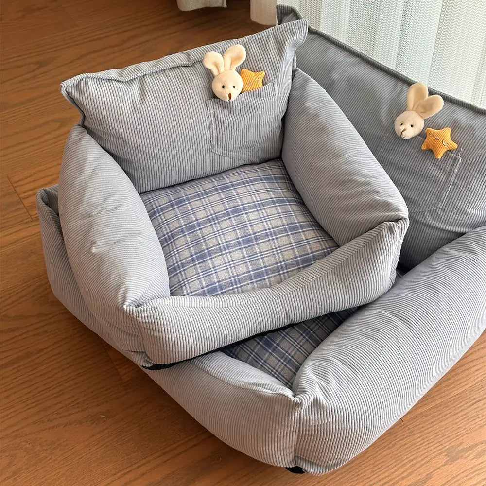 Cama rústica Pathwork Patchwork Sofá Cama con juguete