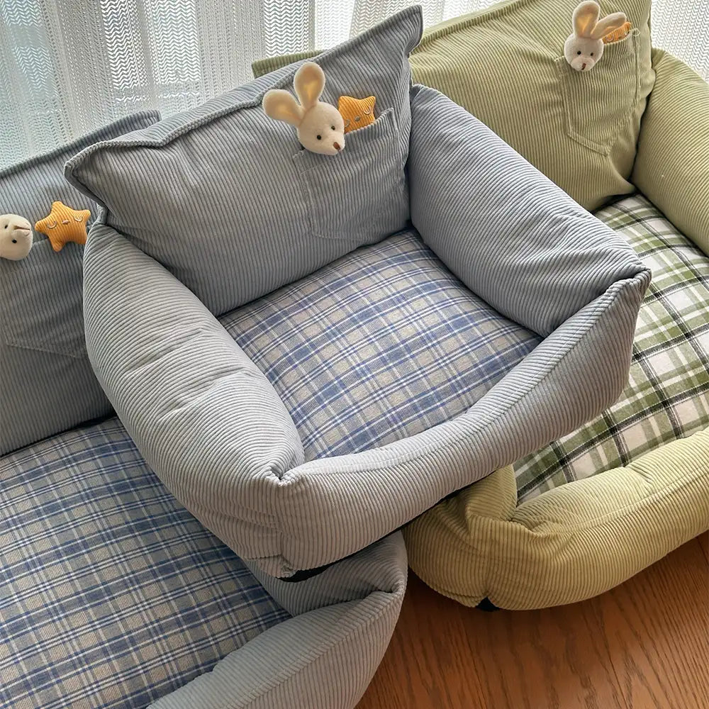 Cama rústica Pathwork Patchwork Sofá Cama con juguete