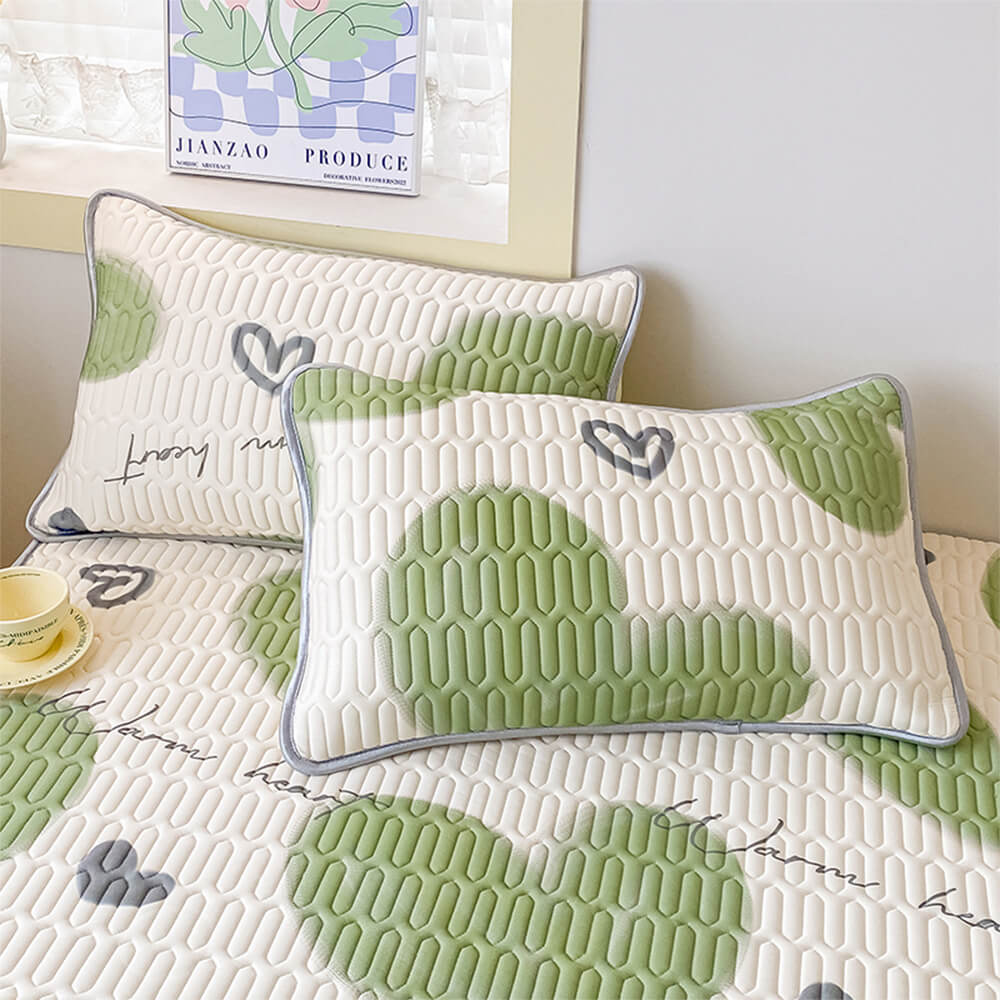 Soft Printed Cooling Quilted Latex Fitted Sheet Mattress Cover