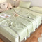 Solid Color Cooling Breathable Quilted Latex Bed Sheet Set with Mattress Protector