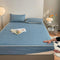 Solid Color Cooling Breathable Quilted Latex Bed Sheet Set with Mattress Protector