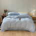 Solid Color Cotton Crinkled Gauze Duvet Cover Bed Sheet Set with Fringe Edges