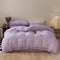 Solid Color Cotton Crinkled Gauze Duvet Cover Bed Sheet Set with Fringe Edges