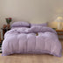 Solid Color Cotton Crinkled Gauze Duvet Cover Bed Sheet Set with Fringe Edges