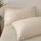 Solid Color Cotton Crinkled Gauze Duvet Cover Bed Sheet Set with Fringe Edges