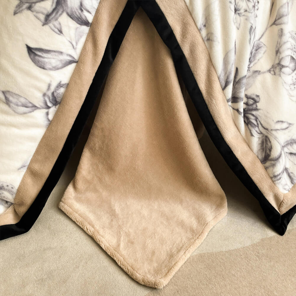 Ensemble de draps à motif de feuilles en velours de lait ultra doux qui ne perd pas ses poils