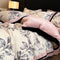 Ensemble de draps à motif de feuilles en velours de lait ultra doux qui ne perd pas ses poils