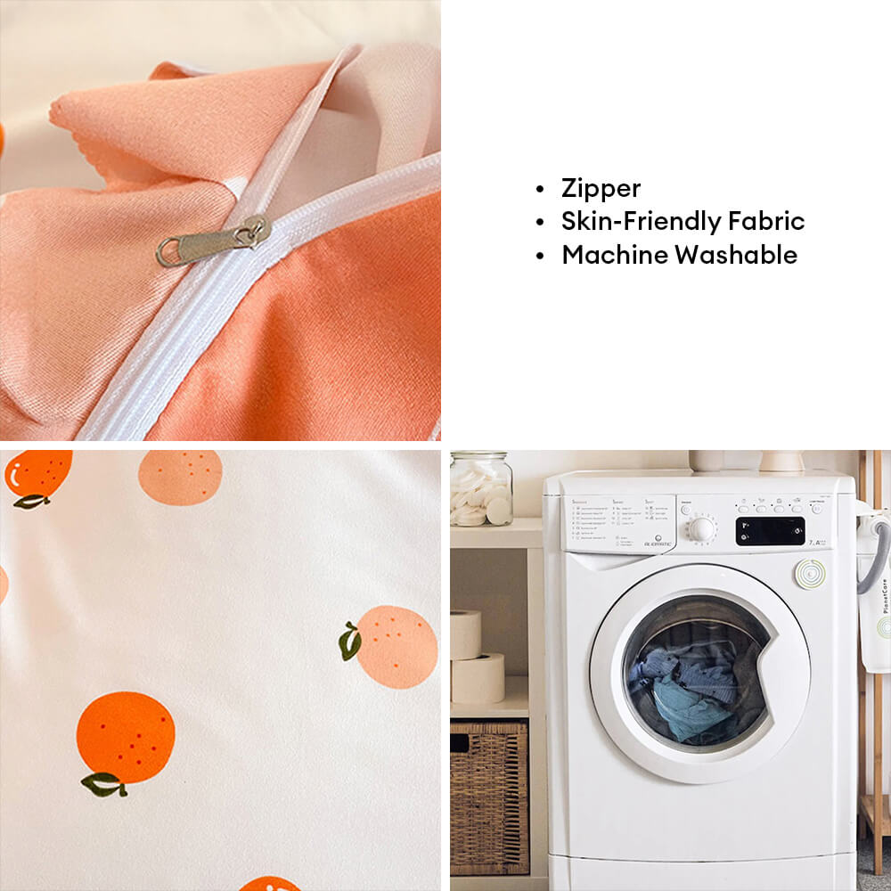 Juego de sábanas de estampado floral vibrante de primavera con falda de cama con volantes