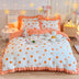 Juego de sábanas de estampado floral vibrante de primavera con falda de cama con volantes