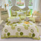 Juego de sábanas de estampado floral vibrante de primavera con falda de cama con volantes