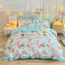 Juego de sábanas de estampado floral vibrante de primavera con falda de cama con volantes