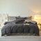 Wavy Jacquard Percale Cotton Duvet Cover Bed Sheet Set