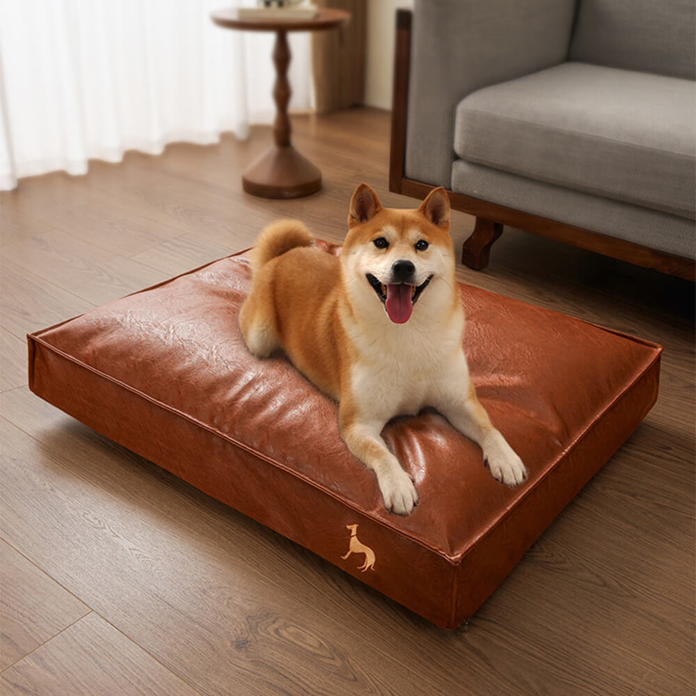 Cama de cuero de cuero impermeable duradera y limpia