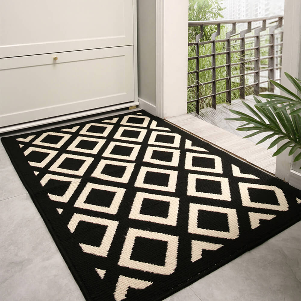Alfombrilla de puerta no deslizante moderna a cuadros para perros fiscal para perros